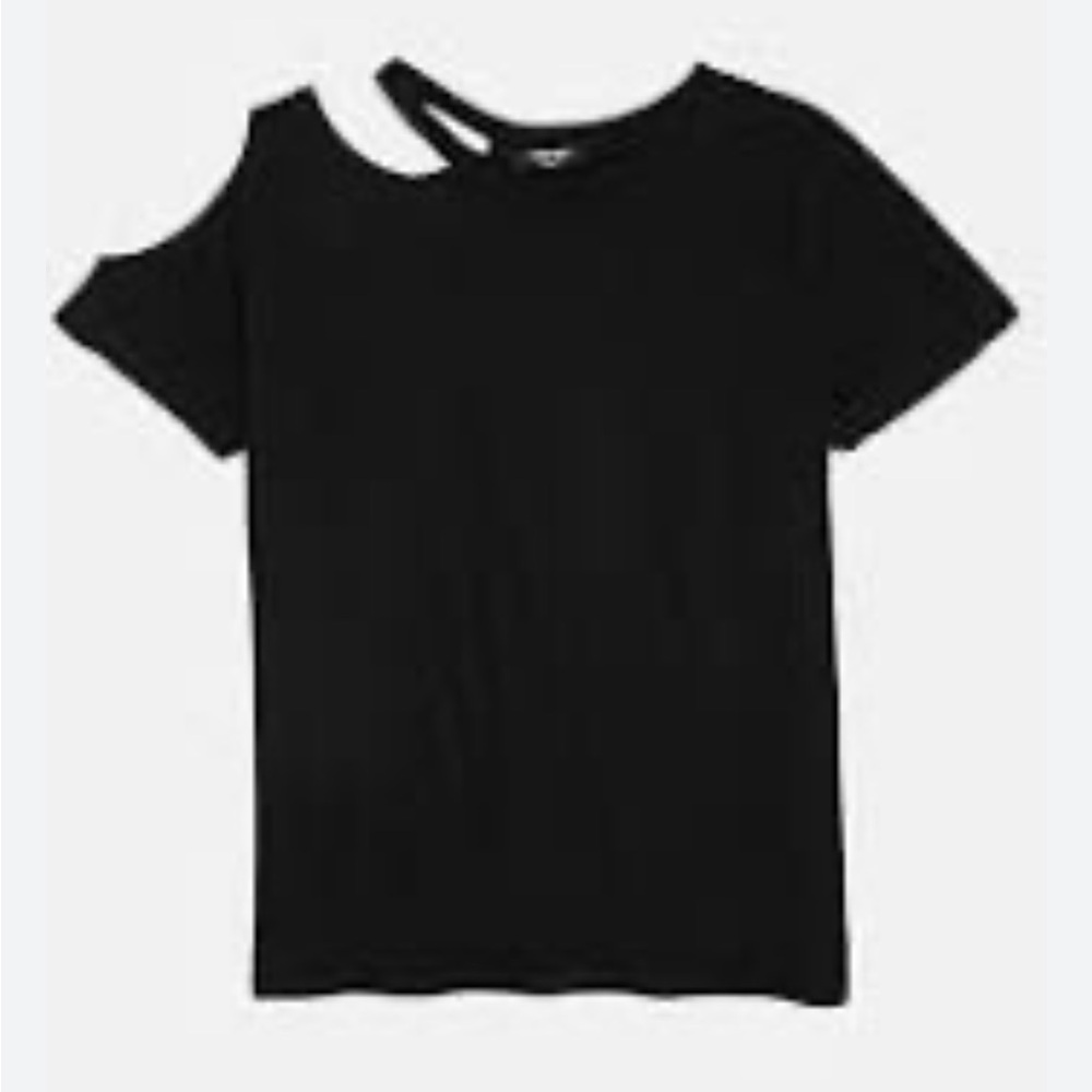 TEREZ Deconstructed Cold Shoulder T-Shirt